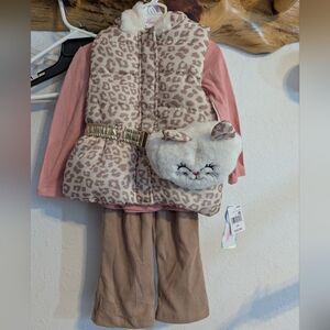 Little Lass 4 Piece Faux Fur Set Size 24 Months BNWT